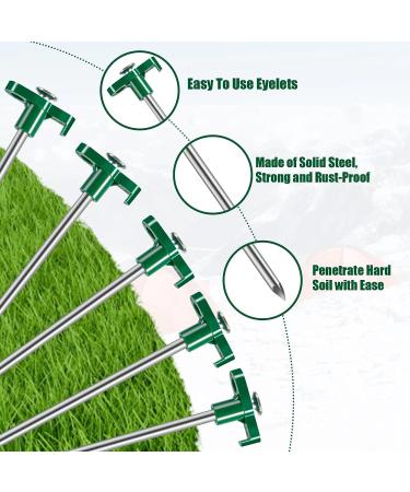 Tiomues Tent Stakes 10PCS - Heavy Duty Metal Pegs for Outdoor Camping - Windproof Ground Stakes for Tent Canopies - Buy Online on GoSupps.com