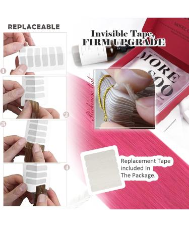 Moresoo 20 Inch Hot Pink Tape in Human Hair Extensions | Real Remy Hair | 10 Pieces/25g - Buy Online on GoSupps.com