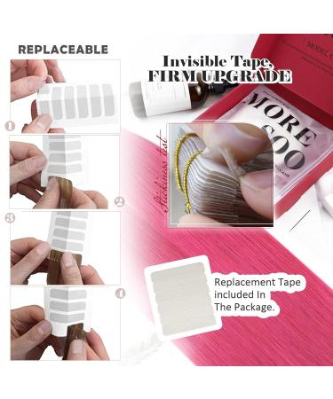 Moresoo Hot Pink Tape In Extensions - Real Remy Hair Silky Straight 24 Inches 10 Pieces 25g - Shop Now! - Buy Online on GoSupps.com