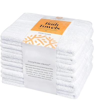 Wealuxe White Bath Towels 24x50 Inch - 6 Pack Cotton Towel Set for Bathroom, Hotel, Gym, Spa - Soft, Absorbent, Quick Dry - Buy Online on GoSupps.com