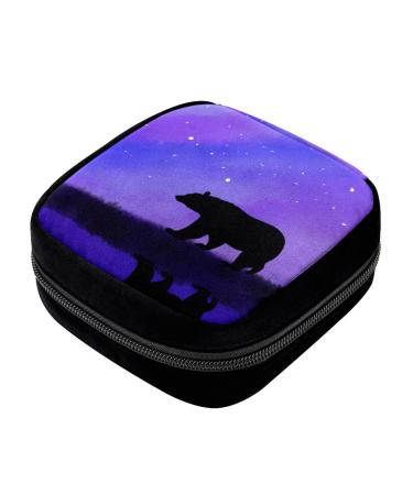 GIAPB Period Bag Sanitary Napkin Storage Bag Pad Holder for Period Makeup Pouch Bear Background Color1617