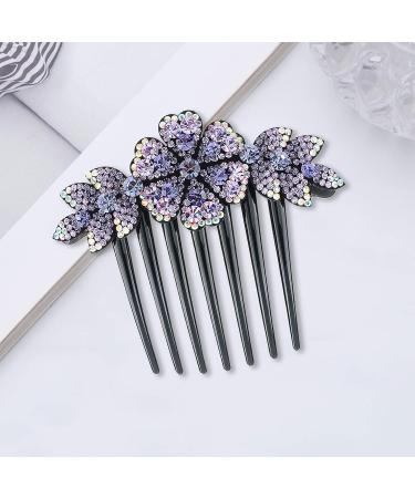 Crystal Bride Wedding Hair Comb - Purple Rhinestone Side Combs - Buy Online on GoSupps.com