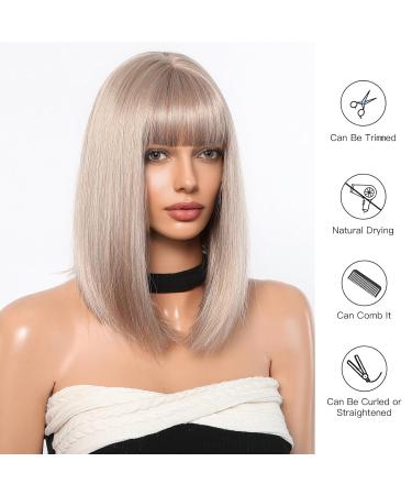 Shop Short Dirty Blonde Bob Wig for Women | Heat-Resistant Synthetic Hair Replacement - Daily Use | Blond 1123-1 - Buy Online on GoSupps.com
