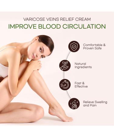 Varicose Veins Cream - Effective Relief & Improved Blood Circulation for Legs | Soothing 2oz Vein Cream - Buy Online on GoSupps.com