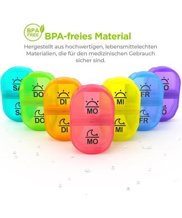Auvon 7-Day Pill Box - Compact & Moisture-Resistant Medication Organizer with 2 Compartments for Vitamins & Medications - Ideal for Travel & Daily Use - Buy Online on GoSupps.com