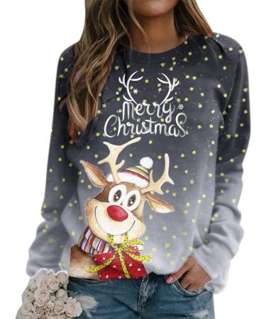 Funny Ladies Long-Sleeve Christmas Sweater Reindeer Elf & Santa Jumpers | Holiday Apparel for Women - Buy Online on GoSupps.com