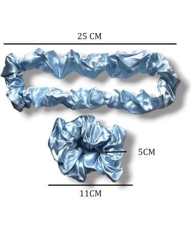 Millie & Boo Luxury Mulberry Silk Scrunchies Set of 3 - Light Blue Light Pink Navy Blue Hair Bands Hair Accessories for Women Hair Bobbles Gift for Women in Elegant Gift Box - Buy Online on GoSupps.com