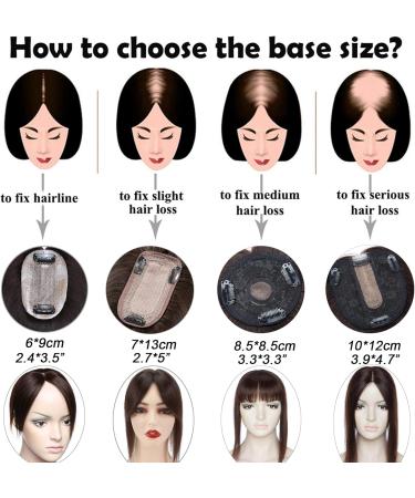 6" SEGO Hair Toppers for Thinning Hair Women Real Remy Human Hair 2.5 * 9cm CENTRAL SILK BASE One Piece Clip in Hairpieces Extension 130% Density (#613 Bleach Blonde) - Buy Online on GoSupps.com