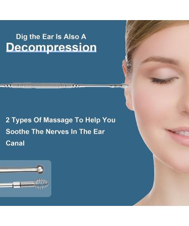 JiMing Ear Wax Removal Kit - 6-in-1 Stainless Steel Tools for Efficient Ear Cleaning and Relaxing Massage with Storage Box - Buy Online on GoSupps.com