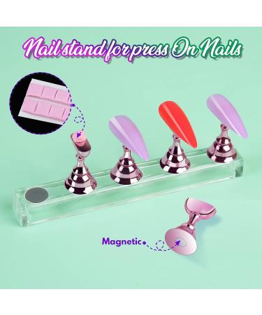 Teenitor Clear Stiletto Nail Tips Set | 600pcs Almond Shape Fake Nails with Glue | Acrylic Nail Clipper and Stand Included - Buy Online on GoSupps.com
