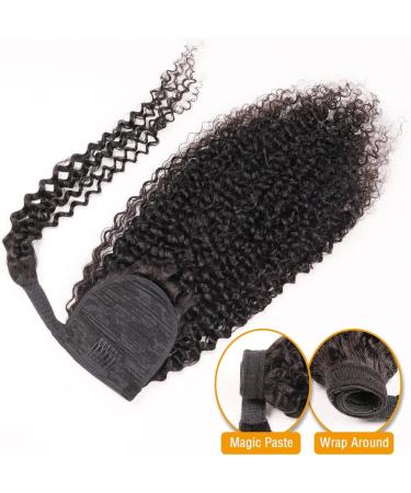 Ponytail Extension 12-26" Kinky Curly Ponytail Human Hair Ponytail for Black Women Curly Wrap Around Ponytail Hair Piece Clip In Human Hair Extension Natural Black Ponytail Hair Extension(22inches 100 22inches 100g Kinky Curly - Buy Online on GoSupps.com