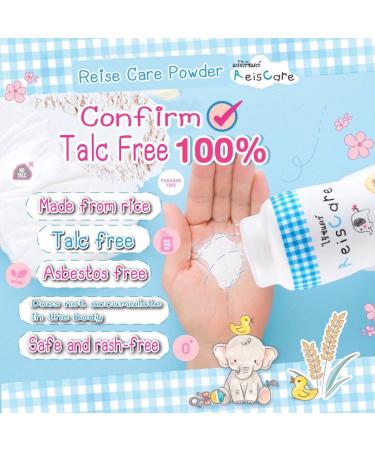 Reiscare 100% Talc-Free Rice Baby Powder 130g with Puff - Gentle & Fragrance-Free for Baby's Smooth Skin - Buy Online on GoSupps.com