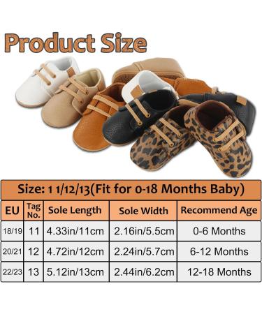 Baby First Walking Shoes - Unisex PU Leather Sneakers | Non-Slip Rubber Soles | 6-12 Months | Black - Buy Online on GoSupps.com