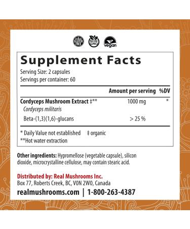 Cordyceps Performance Mushroom Extract Powder - Boost Energy & Endurance (120ct) Non-GMO - 60 Days Supply - Buy Online on GoSupps.com