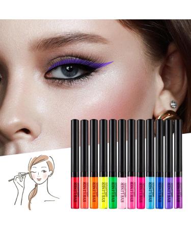 ruisteu Eyeliner 12 colors long lasting formula high color rendering waterproof eyeliner liquid eye set gift - Buy Online on GoSupps.com