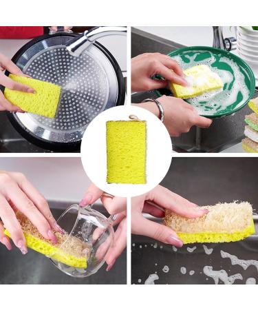 Luffa Dish Sponges - Friendly Sponges for Dishes | Multipurpose Kitchen Scrubbing Sponges Reusable Kitchen Sponge Scrubbers | Natural Cleaning Brush for Dishwashing and Kitchen Cleaning Yellow - Buy Online on GoSupps.com