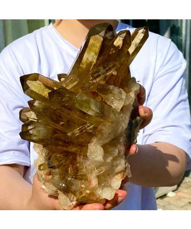 8LB Natural Citrine Cluster Specimen Quartz Crystal Suitable for Home ERTEYIN - Buy Online on GoSupps.com