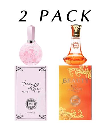 Hybrid & Company Women 2 Pcs Eau De Parfum Natural Spray Fresh Floral Scent BEAUTY LOVE Beauty Rose 3.4 Fl Oz (Pack of 2) - Buy Online on GoSupps.com