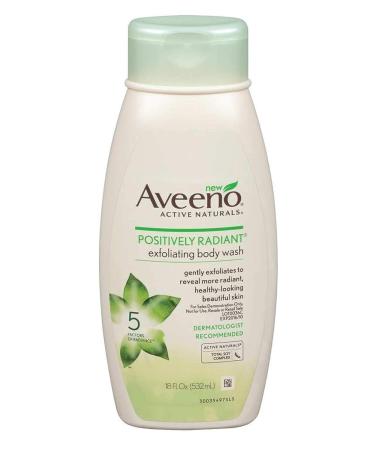 Aveeno Positively Radiant Body Wash Exfoliating 18oz (532ml) - 3 Pack - Buy Online on GoSupps.com