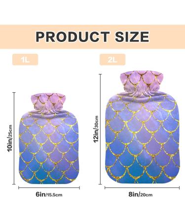 Colorful Mermaid Scales Hot Water Bottle - 2L Cover for Pain Relief & Sports Injuries - Buy Online on GoSupps.com