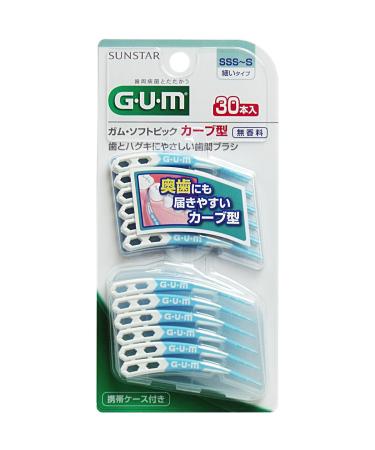 Gum Soft Pick Curve Type 30P Size SSS S x 10 Pieces Set