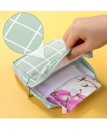 PAGOW 3pcs Sanitary Napkin Storage Bag - Portable Reusable Menstrual Pad Zipper Bags for Women & Teen Girls - 5x1.5x5 inch - Buy Online on GoSupps.com