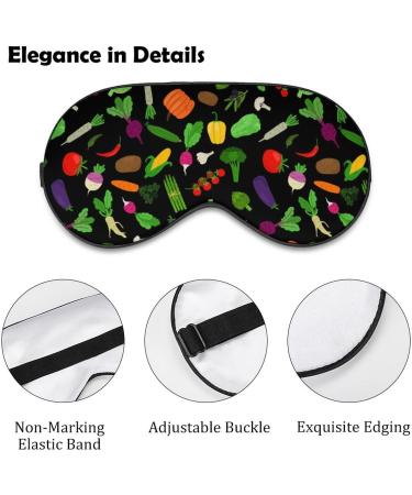 Colorful Vegetables Sleep Mask for Women - Adjustable Eye Shades & Comfortable Elastic Strap - Buy Online on GoSupps.com