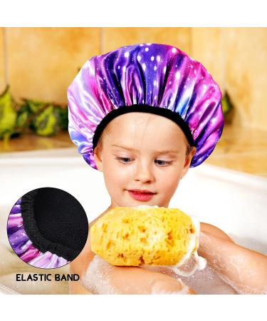 Dreamy Kids Terry Lined Shower Cap - Triple Layer Funny Waterproof Hat for Boys and Girls - Buy Online on GoSupps.com