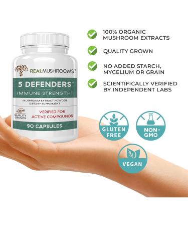 Defender Mushroom Supplements | Immune Support & Wellbeing | 90 Count - Buy Online on GoSupps.com