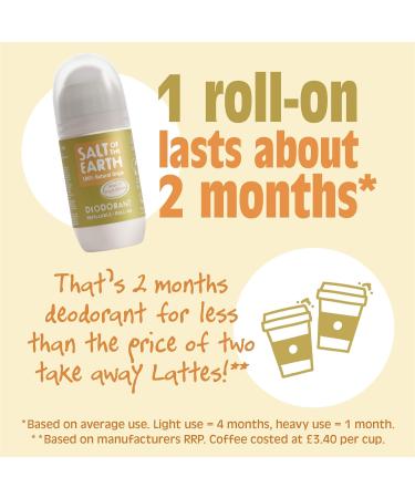 Salt of the Earth Refillable Natural Deodorant Roll On | 100% Natural Ingredients | Eco-friendly Vegan | Women Men & Kids | Neroli & Orange Blossom - 75ml - Buy Online on GoSupps.com