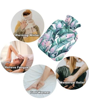 NAANLE 1L Hot Water Bottle with Lid - Banana Leaf Transparent Design for Menstrual Cramps Pain Relief & Heat Therapy - Buy Online on GoSupps.com