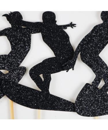 Bejotaa Glitter 24 Piece Happy Birthday Surfboard Cake Topper Summer Themed Beach Surfing Theme Hawaii Party Birthday Sport Cupcake (black) - Buy Online on GoSupps.com