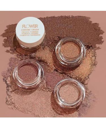 FLOWER BEAUTY Chrome Crush Eyeshadow by Drew Barrymore - Gel Powder Buildable Shimmer & Glitter Eyeshadow Topper (Amber) - International Shipping Available - Buy Online on GoSupps.com