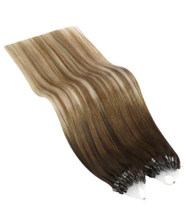Ugeat Ombre Microring Extensions | Real Hair Brown Blonde Balayage | 55cm Micro Loop Extensions | Invisible 50g 1. Microring #4/6/613 - Buy Online on GoSupps.com