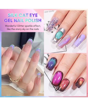 Makartt Holographic Cat Eye Gel Nail Polish with Magnet Stick 9D Glitter Nail Gel Soak Off Two Flashes Effect Dopamine Gel Nail Polish Manicure Home DIY Nair Art Design - Aqua Aquarelle Aqua Aquarelle (1pcs) - Buy Online on GoSupps.com