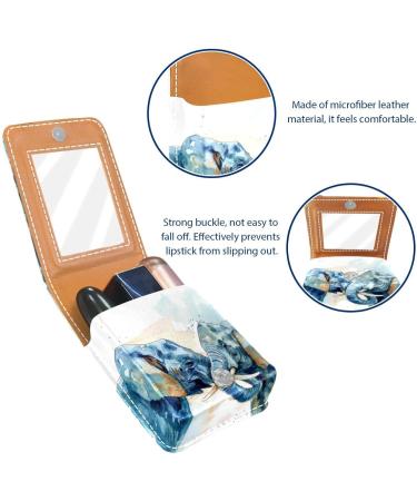 Buy Elephant Love Mom Leather Lipstick Case - Mini Organizer with Mirror | Perfect Lip Gloss Holder for Travel | Shop Internationally - Buy Online on GoSupps.com