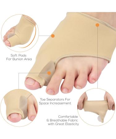 MengK Bunion Corrector Gel Pads - 2 Pairs | Toe Separator & Sleeve Brace for Big Toe Joint Pain Relief - Buy Online on GoSupps.com