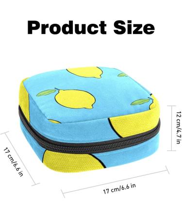 Fruit Lemons Blue Sanitary Napkin Storage Bag - Portable Period Pouch for Women and Girls - Multi-colored - Buy Online on GoSupps.com