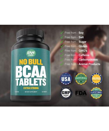 BCAA Tablets 1000mg - 120 Pills, 2:1:1 Ratio, Non-GMO - Raw Barrel - Buy Online on GoSupps.com