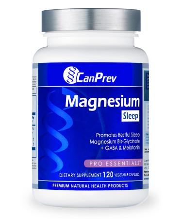 CanPrev - Magnesium Bisglycinate Chelated + GABA & Melatonin 120 Caps - Muscle Health Bone Health and Cramp Relief - 3rd Party Tested - Formulated & Made in Canada