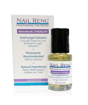 Nail Renu Toenail Fungus Treatment Extra Strength | Fast Acting Nail Repair for Damaged Nails | 1% Tolnaftate Ceremide III & Essential Oils Repair & Rejuvenate | Finger and Toe Nail Fungus Treatment - Buy Online on GoSupps.com