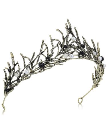 Crystal Crown Tiara for Women - Vintage Queen Princess Headpiece with Pearl - Bridal Hair Accessories for Christmas, Halloween, Birthday, Wedding, Prom, Pageant - Bronze - Buy Online on GoSupps.com