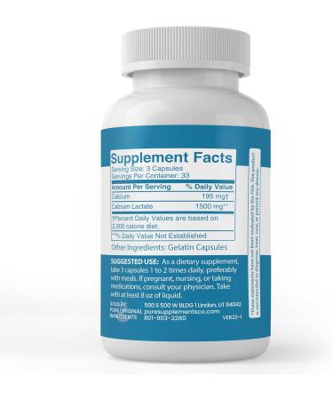 Pure Calcium Lactate & Betaine HCL Bundle - 100 Capsules Each - Buy Online on GoSupps.com