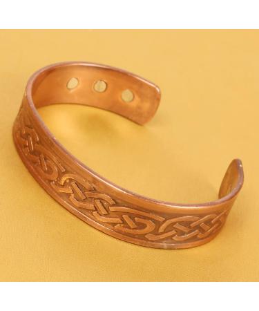 Buy Touchstone Indian Handmade Copper Bracelet | Friedens Chakra Jewelry for Yoga & Meditation | Unisex Celtic Cuff - Buy Online on GoSupps.com