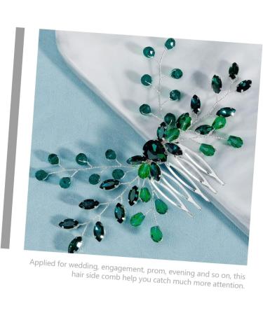 FOYTOKI Crystal Hair Comb Bride Headpiece Rhinestone Hair Comb for Women Rhinestone Hair Combs Hair Side Comb Hair Combs for Women Hair Accessories for Wedding Green Rhinestone Hair Comb - Buy Online on GoSupps.com