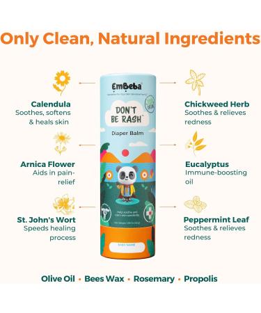 EmBeba Natural Diaper Rash Cream for Sensitive Baby Skin | Travel-Friendly Diaper Rash Ointment with Roll-On Applicator | Herbal Skin Care for Babies | 1 Pack - Buy Online on GoSupps.com