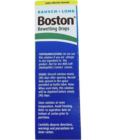 Bausch & Lomb Boston Rewetting Drops 10 mL - Pack of 8 | Best Eye Drops for Contact Lens Comfort | International Shipping Available - Buy Online on GoSupps.com