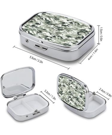 White Camouflage Pill Box - Decorative 2 Compartment Medicine Organizer | Portable Pill Case for Pocket & Purse | International Shipping - Buy Online on GoSupps.com