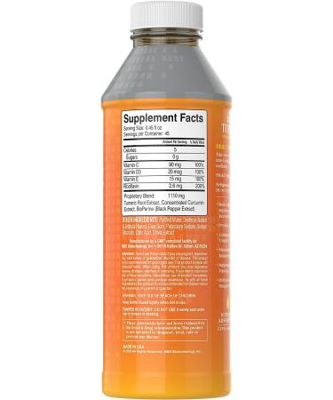 1100mg 20oz Liquid Turmeric Curcumin Inflammation Support - 45 servings with BioPerine & Vitamin C, D3, E, and Riboflavin for Better Health - Buy Online on GoSupps.com