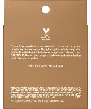 e.l.f. Camo Powder Foundation Medium 355 W 8g - Primer-Infused Long-Lasting Coverage - Buy Online on GoSupps.com